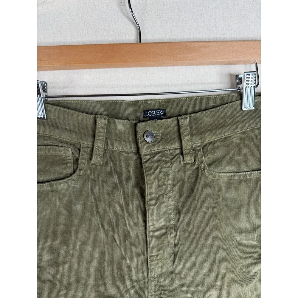 J. Crew Women's Wide Leg Corduroy Trouser Pants size 27 Olive Green CN715